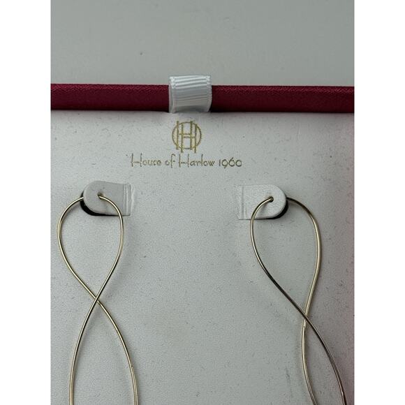 House of Harlow 1960 Gold Tone Threader Pierced Earrings in Box - Picture 6 of 8